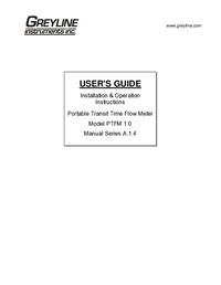 Thumbnail of document Manual - PTFM 1.0 Portable Ultrasonic Transit Time Flow Meter